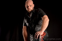 stocky massive leather men - prifessional studio photography