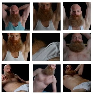 Bearded ginger arm pits and red public hair - erotic photos