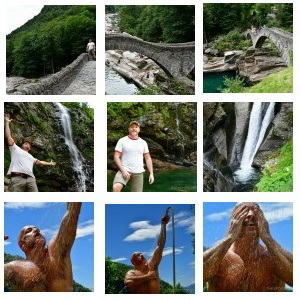 bearded men photography - pictures of guys with a beard - Moutain hiking - waterfall masculine musclebear photography